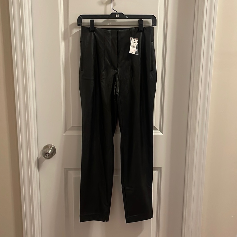 Express women’s black pleather pants. Size 2R